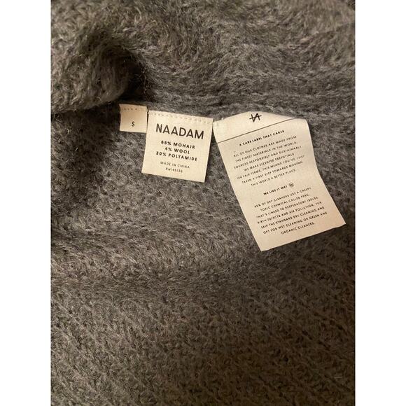 EUC Bow Tie sleeves oversized mohair turtleneck sweater ribbed green sz: S - Picture 8 of 14